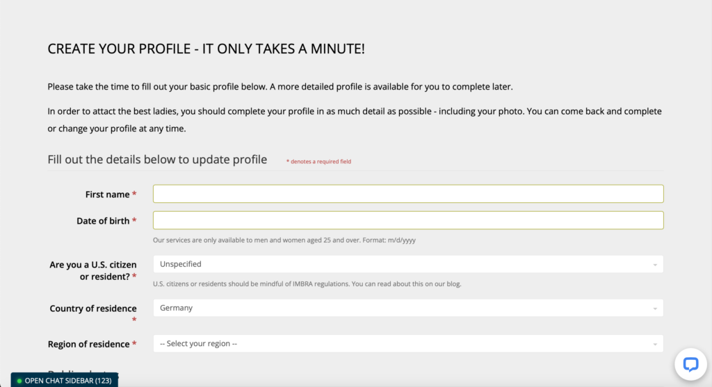 UkraineBridesAgency.com: How do you set up your profile?